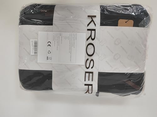 KROSER Laptop Backpack Large Computer Backpack for 15.6-17.3 Inch Laptop with USB Charging Port Water-Repellent School Travel Backpack Casual Daypack for Business/College/Women/Men-Charcoal Black