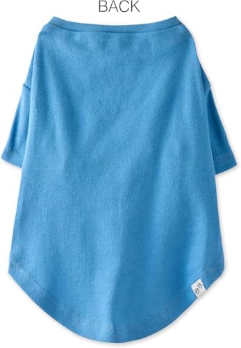 Pet Passion 8-Pack Short Sleeve Pet T-Shirt 100% Organic Cotton Tees Clothes for Small, Medium, Large Dogs | Toby II, Rainbow Blue, Small