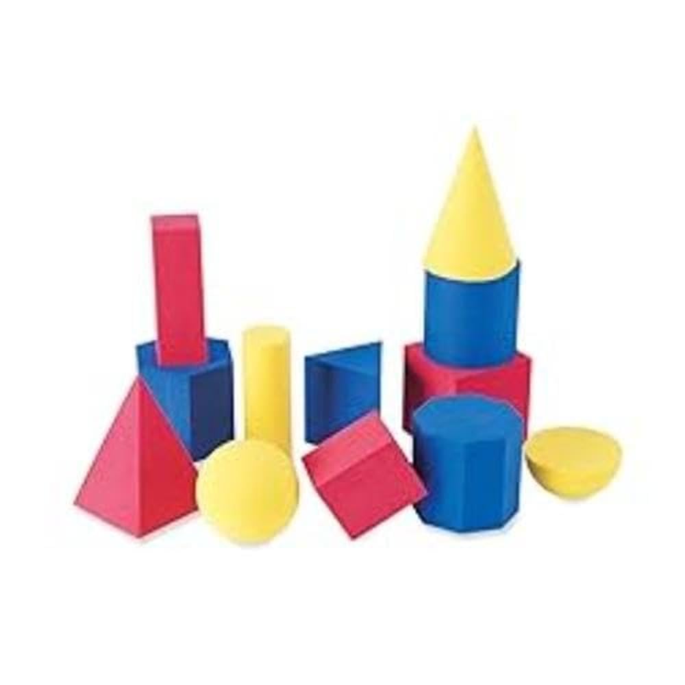 Learning Resources Hands-On Soft Geosolids, Soft Foam 3D Shapes, Set of 12, Ages 5+ - 2 inches; 3 inches (LER6120)