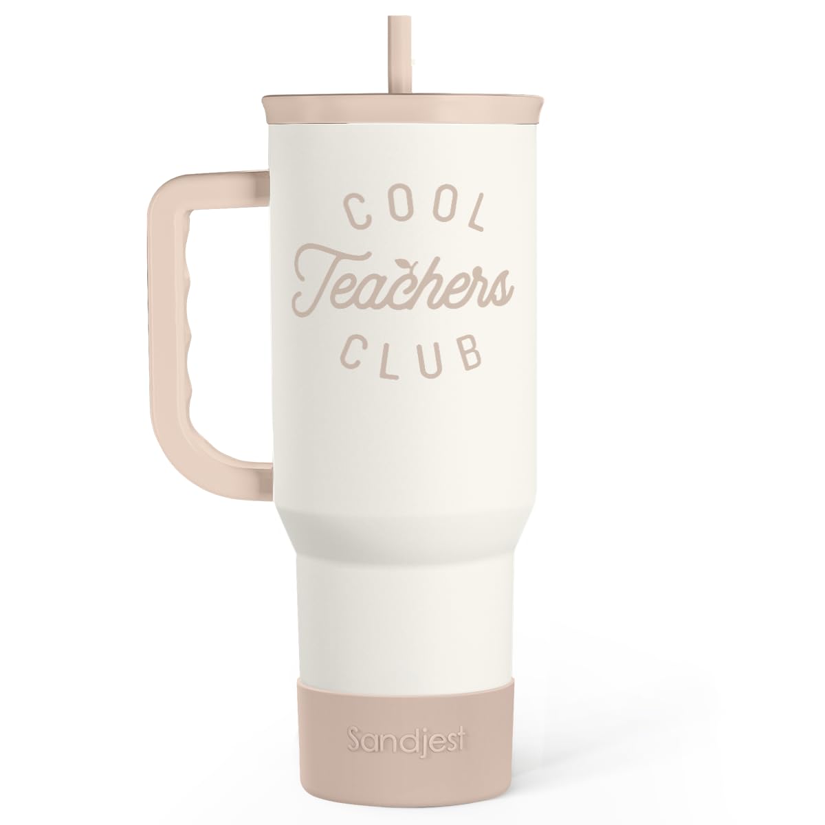 SANDJEST Teacher Appreciation Gift for Women – Stainless Steel Insulated Tumbler with Handle - Teachers Travel Coffee Mug Cup for Women Back to School Birthday Christmas, 40oz