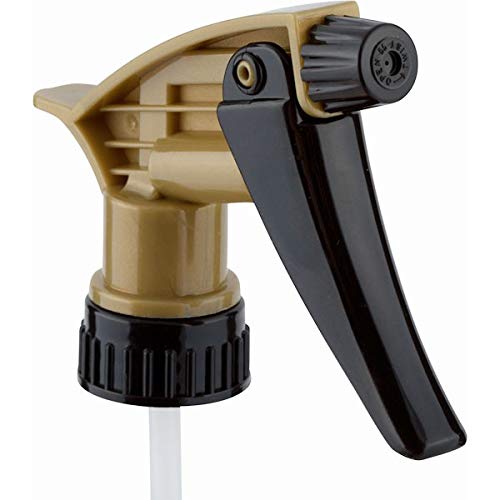 Comfort Axis Heavy Duty Acid Resistant Trigger Sprayer, Black/Gold, 9-1/4" Dip Tube, 28mm Neck Finish - 6 Pack