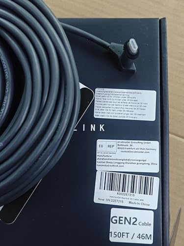 150FT(46M) Starlink Cable for Standard Actuated Gen 2, Replacement Cable Starlink V2, Starlink Extension Cable IP68 Waterproof with Cable Plug Protective Silicone Covers for Satellite V2, Gray