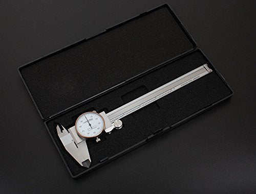 Accusize Industrial Tools 6'' x 0.001'' Precision Dial Caliper, Stainless Steel in Fitted Box, P920-S216