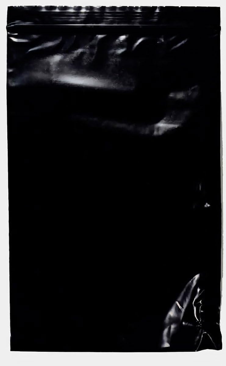 6" X 9 Inch Black Reclosable Resealable Zipper Bags, 100