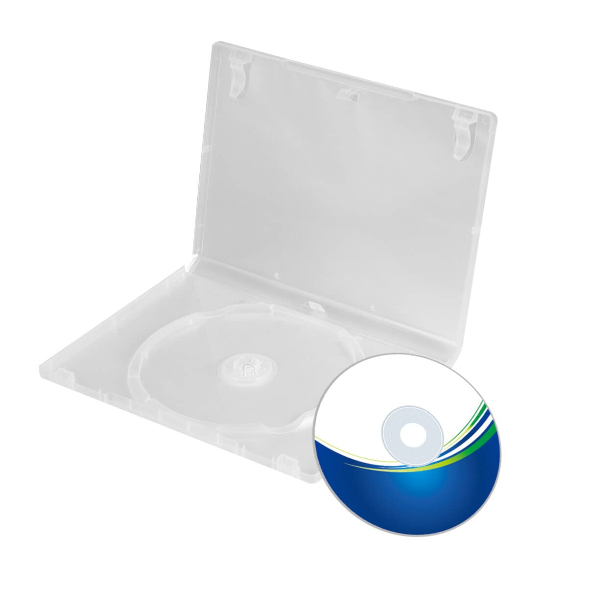Hemobllo 6-Pack Clear CD/DVD Storage Cases 19x13.5x1.4 cm PP – Holds 15 Discs Each, Label Window for Quick ID, Slim Portable Organizer for Travel, Car & Home Media Libraries