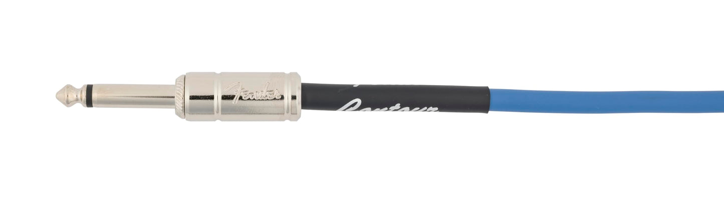 Fender Contour Coiled Instrument Cable, Guitar Accessories, Straight/Angle, Lake Placid Blue, 30 ft