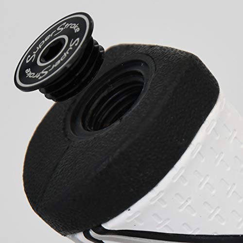 SuperStroke Traxion Flatso 1.0 Golf Putter Grip Featuring Our Distinct Pentagonal Wide, Flat Shape with Five Pronounced Edges, Gray/White