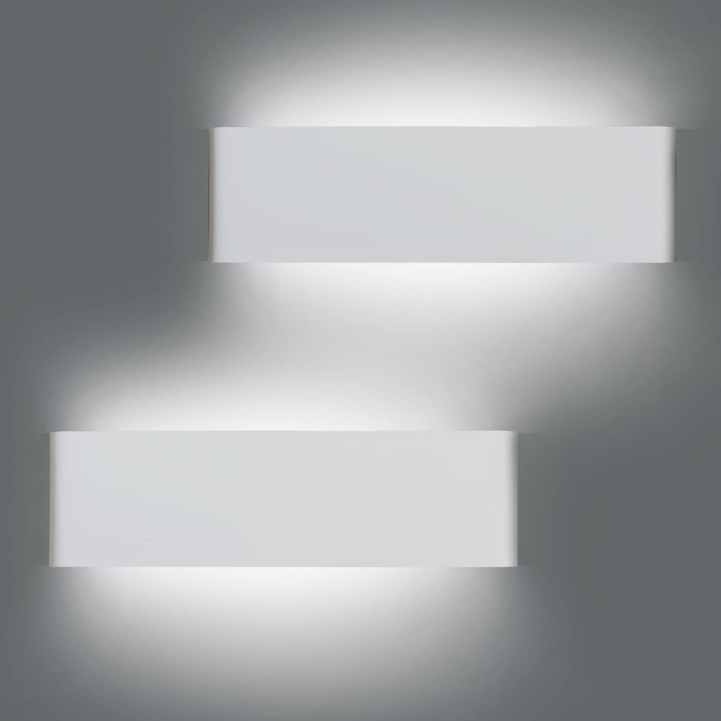 KICAAO 15.7in White Modern Wall Sconce 2-Pack, Indoor Vanity Light Up and Down LED Vanity Light for Bathroom Wall Lighting Fixtures (White Light 5000K)