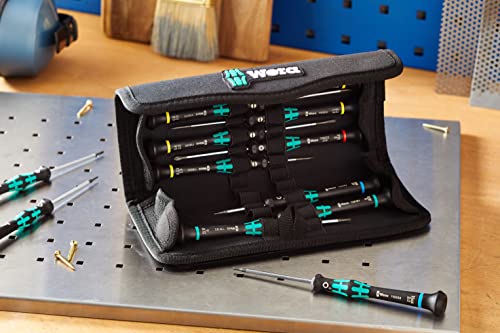 Wera 05073675001 Kraftform Micro-Set/12 Sb 1 Screwdriver Set for Electronic Applications, 12 Pieces