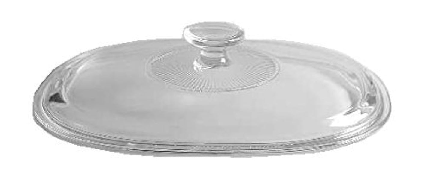 Corning Ware/Pyrex Clear Oval Glass Lid (Ribbed) (8 x 10 1/2) (DC-1.5-C) by Pyrex
