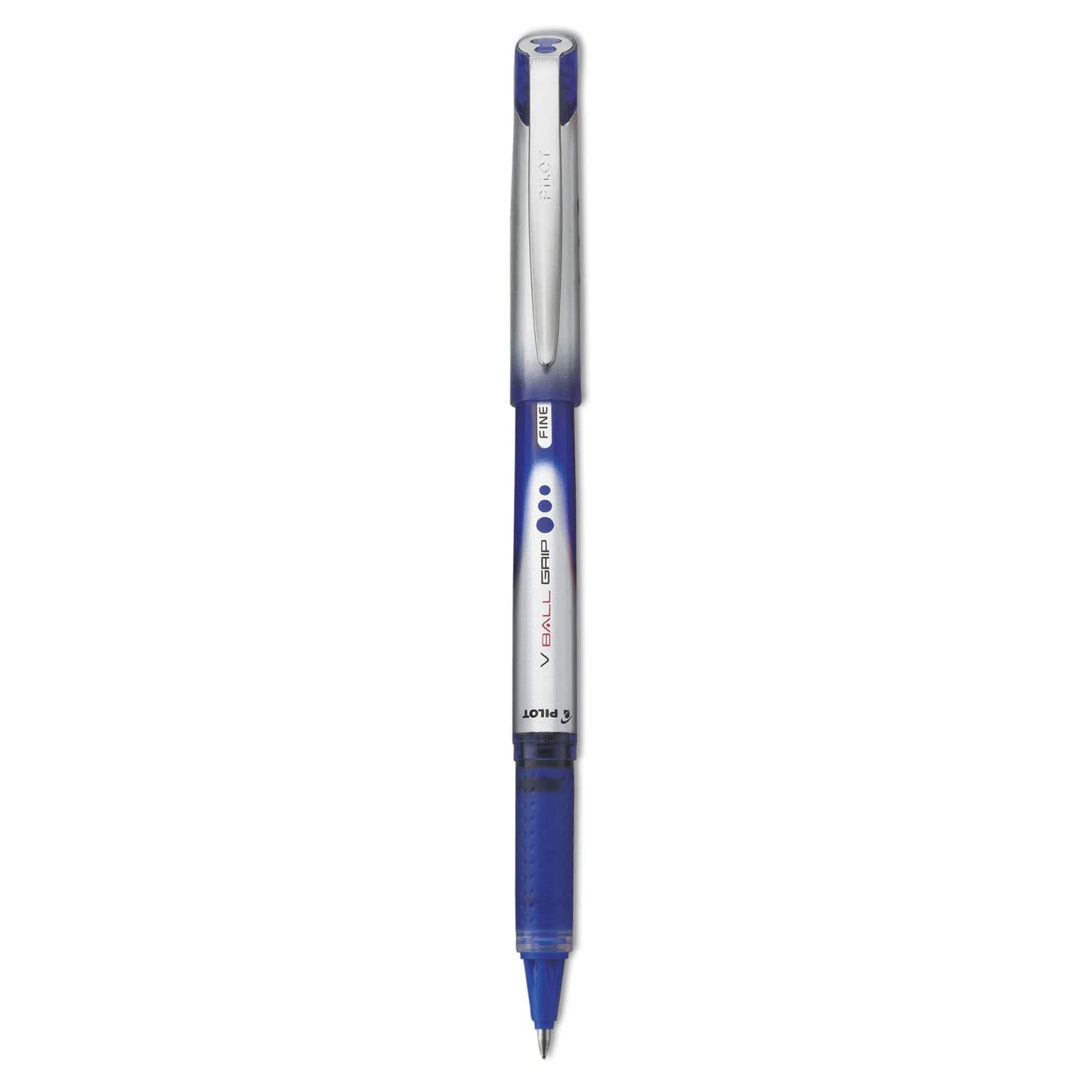 Pilot VBall Grip Liquid Ink Rolling Ball Pens, Fine Point, Blue Ink, Dozen Box (35571)