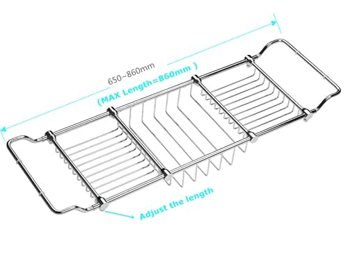 Brass Over Bathtub Racks Expandable Bath Caddy for The Elegant Tub Chrome Polished