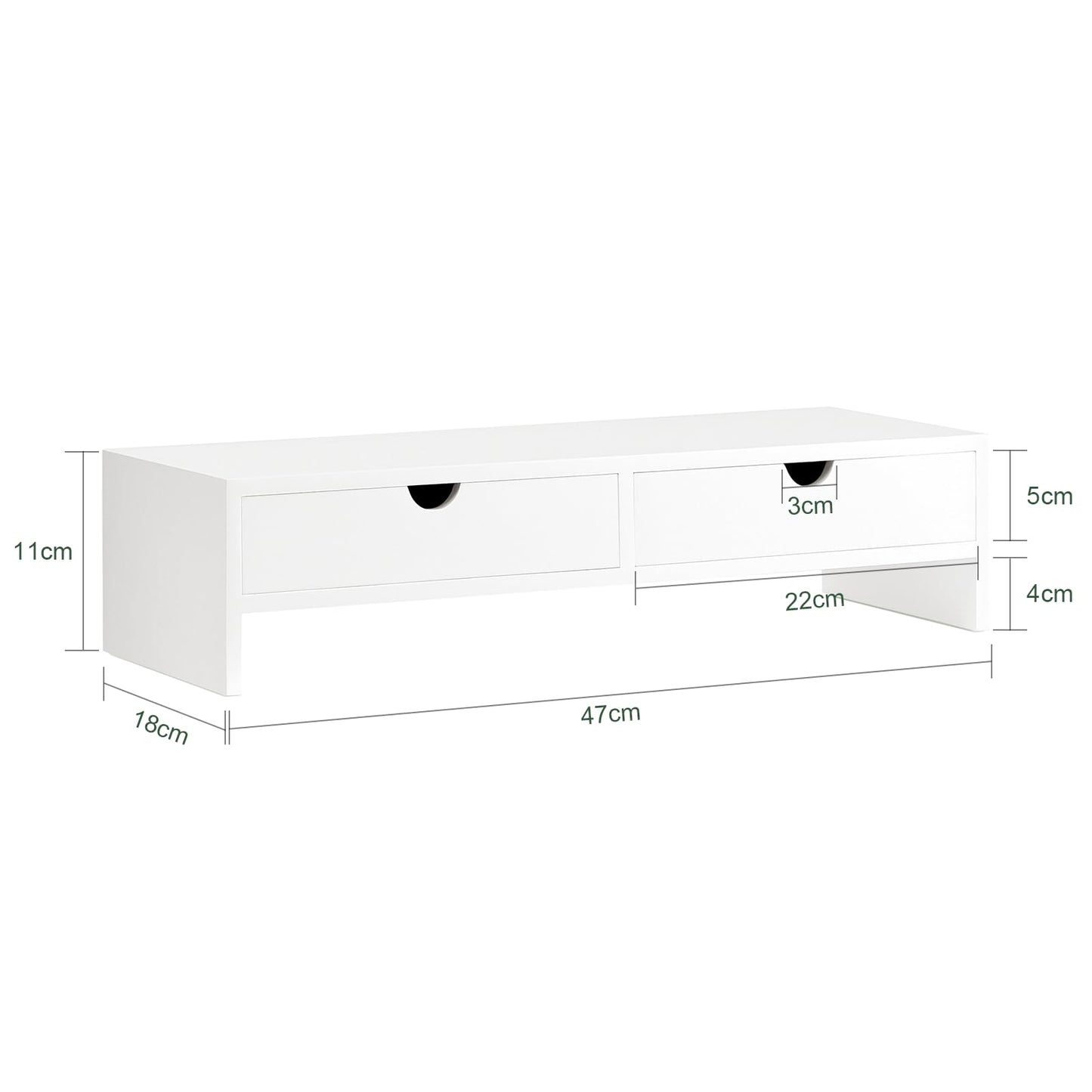 SoBuy Monitor Stand with Drawers – Dual Monitor Stand for Desk, Computer Monitor Riser, VESA Laptop Stand, PC Desktop Organizer Shelf – Fits 32 Inch Monitor, for Office, Home, Gaming Setup BBF02-W