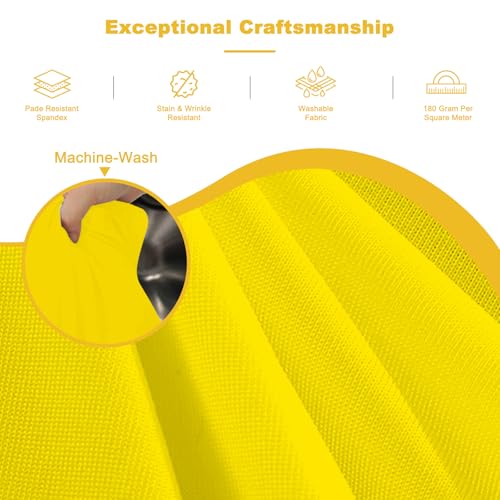 4 Pack Yellow Round Tablecloth, Fitted Tablecloths for 6 FT Circle Table, Polyester Fabric Yellow Table Cloth Round Tables for Wedding Photography Party Professional Events Graduation Ceremonies