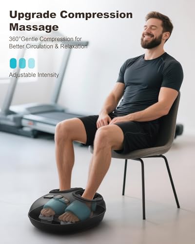 Beleduc Foot Massager with Heat and Compression – Shiatsu Feet Massager for Plantar Fasciitis, Neuropathy, Remote Control, Foot Warmer for Home Office, Fits Up to Size 14, Gift for Women Men
