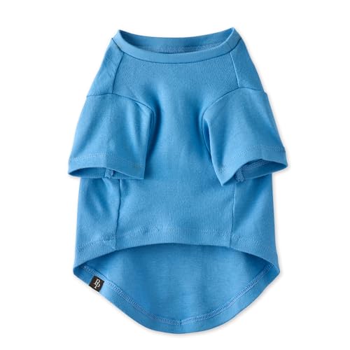 Pet Passion 8-Pack Short Sleeve Pet T-Shirt 100% Organic Cotton Tees Clothes for Small, Medium, Large Dogs | Toby II, Rainbow Blue, Small