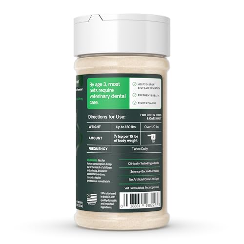 VetriScience Laboratories- Perio Support, Dental Health Powder for Cats and Dogs, 4.2oz