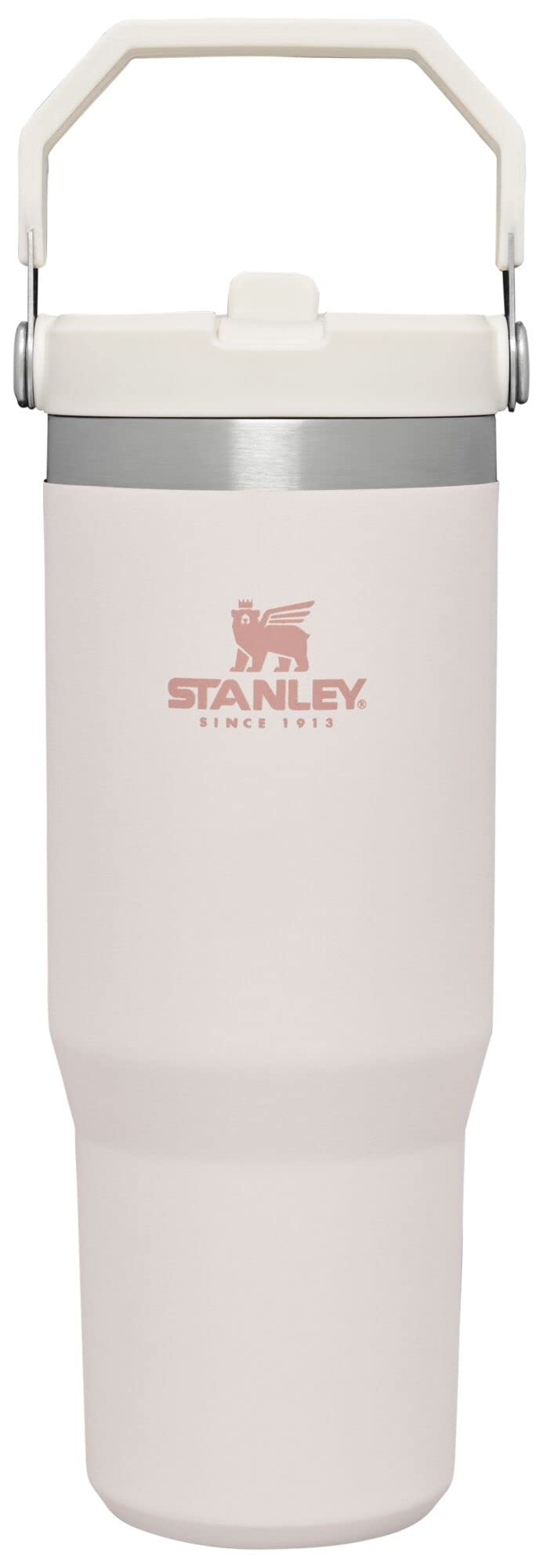 Stanley IceFlow Stainless Steel Tumbler - Vacuum Insulated Water Bottle for Home, and Car Reusable Cup with Straw Leak Resistant Flip Cold for 12 Hours or Iced for 2 Days, Rose Quartz, 30 OZ / 0.89 L