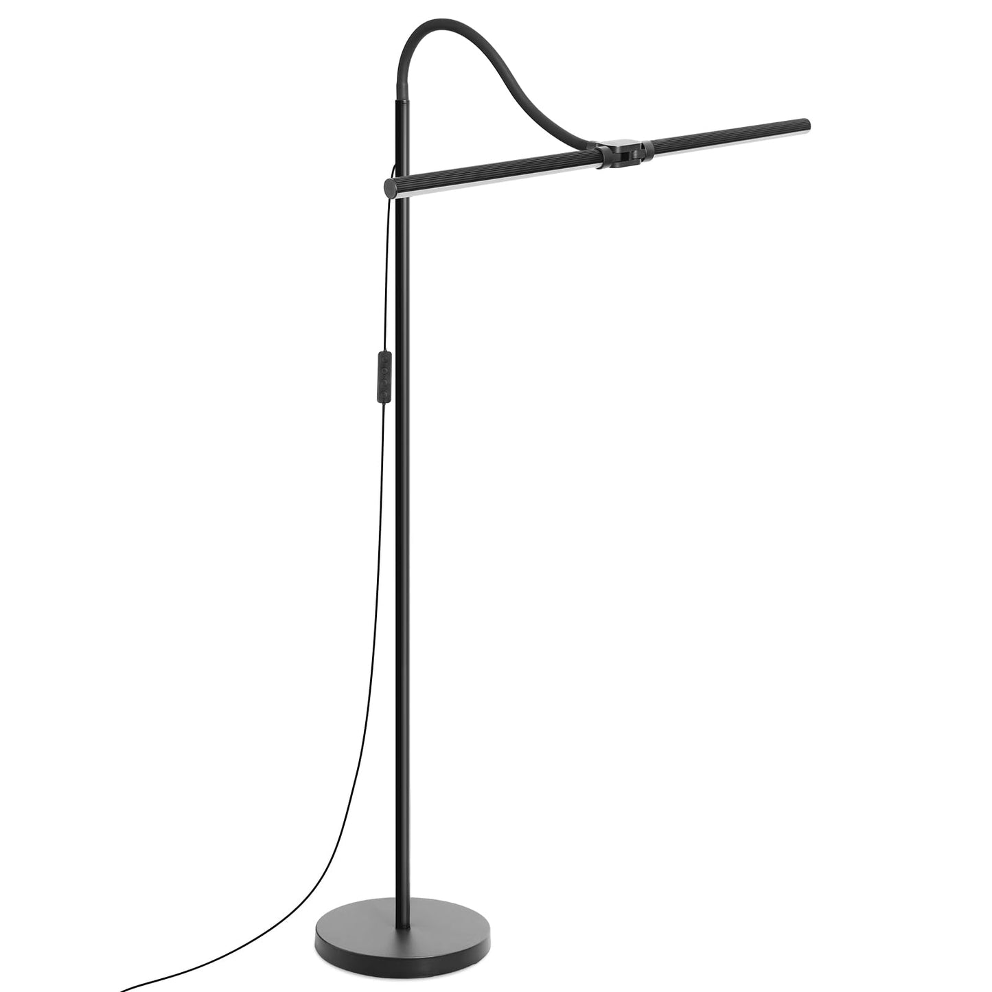 LED Floor Lamp, 18W/2000LM Bright Floor Lamps for Living Room, Dimmable Eye Caring Reading Light with Double Head, Adjustable Gooseneck Modern Standing Office Lamp for Lash Extension Craft Tatoo