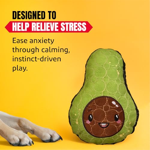 Bite Force - Durable & Strong Dog Toy Avocado Squeaker, Kevlar-Reinforced for Aggressive Chewers for Small Medium Large Dogs - Green.