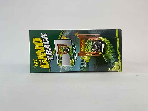 174 PCS Dinosaur Toys Race Track, Flexible Train Tracks with 8 Dinosaurs Figures, 2 Electric Race Cars Vehicle Playset with Lights to Create A Dinosaur World Road Race for Toddlers Kids Boys Girls