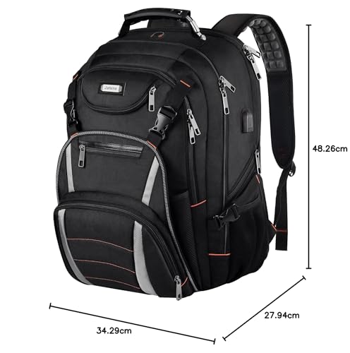 Travel Laptop Backpack, Extra Large Bookbag for Men Women,Basketball Backpack with USB Charging Port RFID Anti Theft TSA Approved,College Student Waterproof Bag Fits 17 Inch Computer Notebook