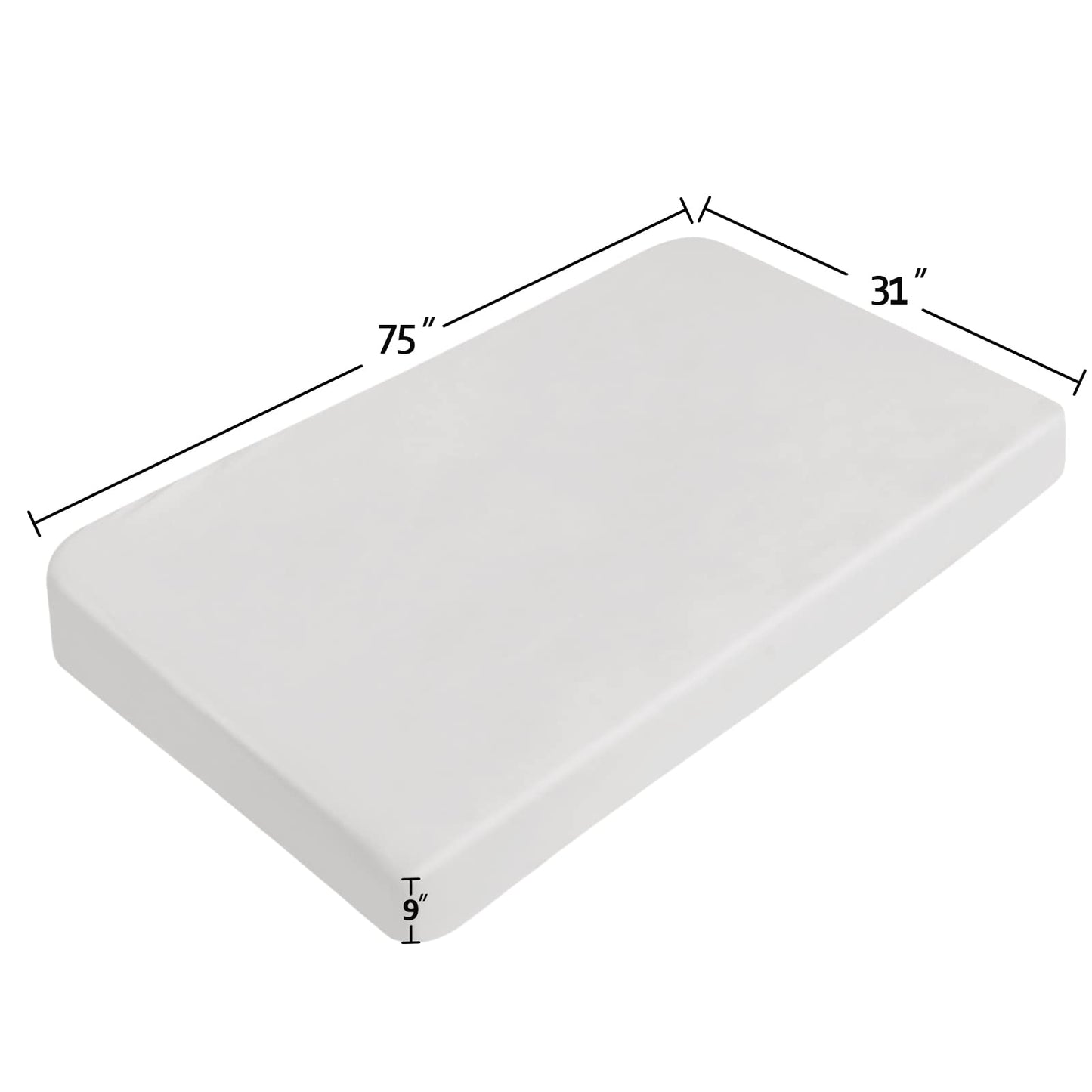 Cot Sheet 31" x 75", 2 Pack Cot Size Mattress Sheets Fitted with Narrow Twin/Camp Bunk/Rvs Bunk/Guest Beds/Army Cots/Trifold Mattress, Super Soft and Breathable Microfiber Cover, White