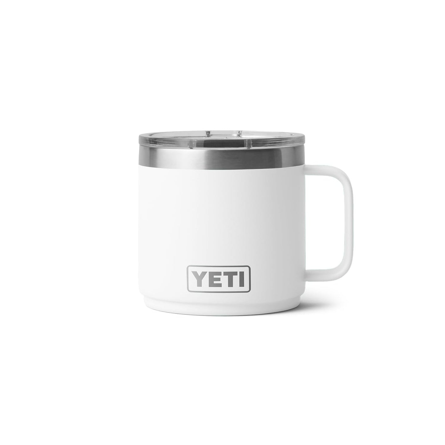 YETI Rambler 14 oz Ceramic Lined Stackable Mug, Vacuum Insulated, Stainless Steel with MagSlider Lid, White