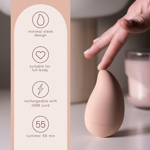 Coconu Wave Personal Massager – Travel-Size Rechargeable Massager with 10 Vibration Speeds | Discreet Flat Design | Stress Relief & Relaxation