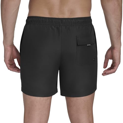 Calvin Klein Men's Volley Quick Dry Lightweight Swim Trunk, Black, Small