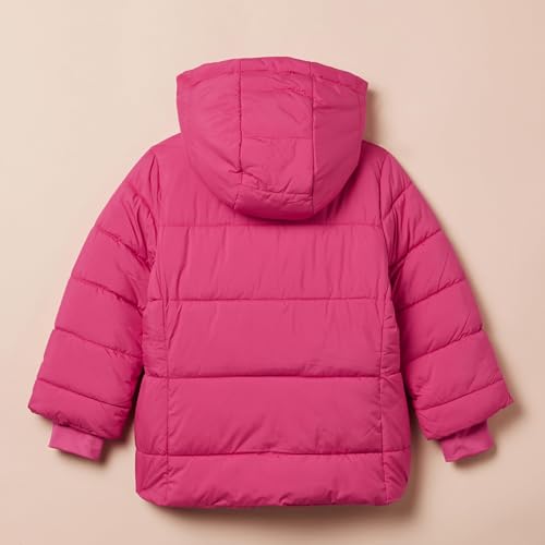 Amazon Essentials Toddler Girls' Heavy-Weight Hooded Puffer Coat, Raspberry Pink, 3T
