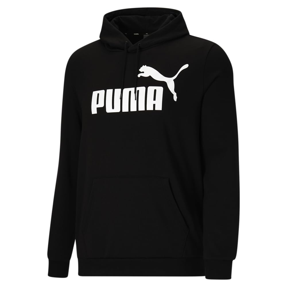 PUMA Men's Essentials Big Logo Fleece Hoodie Bt, Cotton Black, XX-Large Big Tall