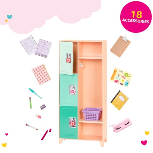 Our Generation – 18-inch Doll Accessories – School Locker – Classroom Supplies – Pretend Play – Kids Ages 3 And Up – Classroom Cool Locker Set