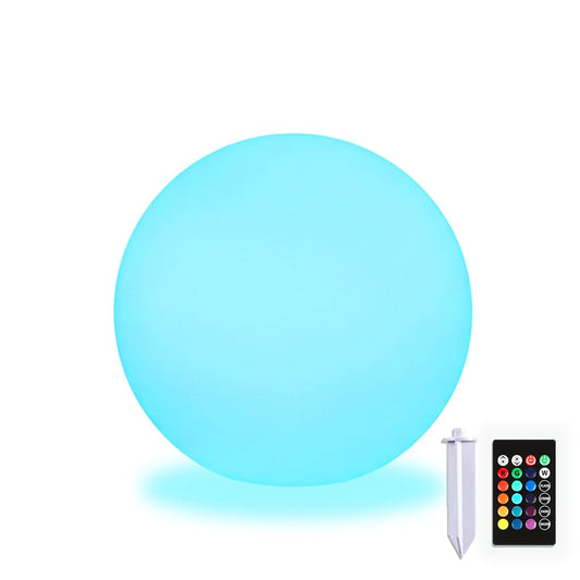 20cm/8 inch Outdoor Solar Globe Light, 16 RGB Color Changing Solar-Powered Lights, Waterproof Solar Orb Lights Dusk to Dawn with Remote and Ground Stake for Garden Patio Yard Wedding Party Decor