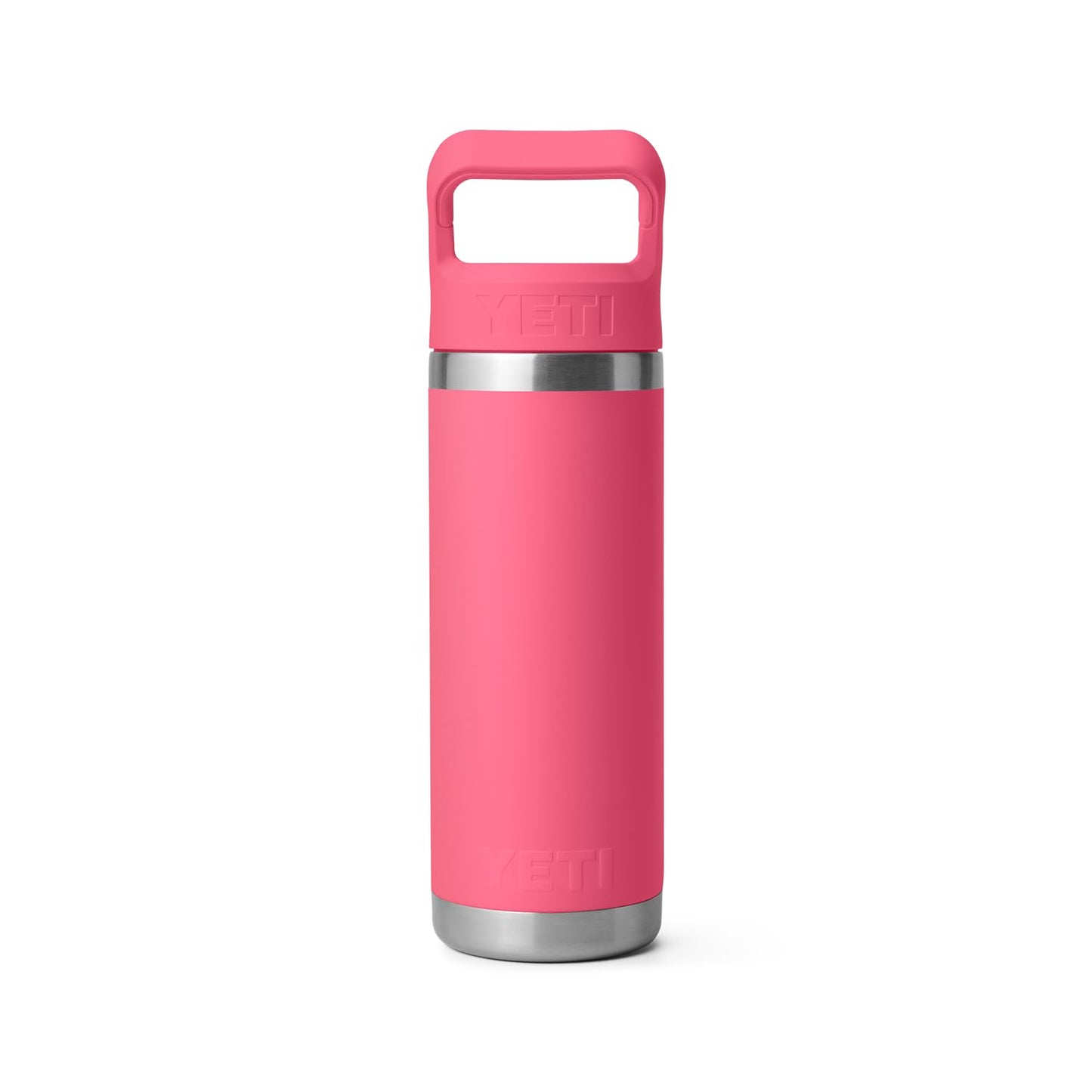 YETI Rambler 18 oz Bottle, Vacuum Insulated, Stainless Steel with Straw Cap, Tropical Pink