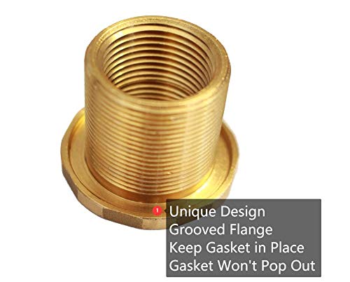 RAINPAL RBS022 Brass Rain Barrel Spigot(3/4" Quarter Turn Ball Valve w/Bulkhead Fitting and Thread Tape)
