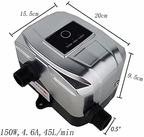 SHYLIYU Solar Boosting/Booster Pump 24V DC Household Hot & Cooling Water 150W Automatic Portable Shower Pump Max Lift Height 82ft/25m 45L/min(11GPM) ½ Bathroom Pump with Automaticly Flow Switch