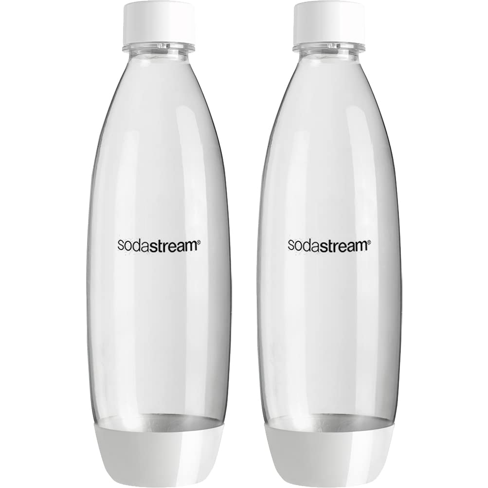 Sodastream 1L Fuse White Bottles Twin Pack - Dishwasher Safe