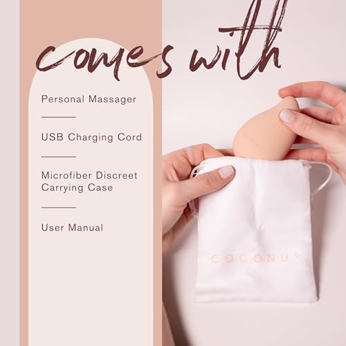 Coconu Wave Personal Massager – Travel-Size Rechargeable Massager with 10 Vibration Speeds | Discreet Flat Design | Stress Relief & Relaxation