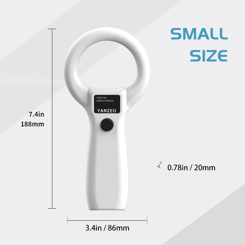 YANZEO AR180S Pet Microchip Scanner, RFID EMID Animal Handheld Reader,134.2kHz Pet ID Scanner Rechargeable Animal Chip Scanner Pet Tag Scanner FDX-B(ISO 11784/11785)