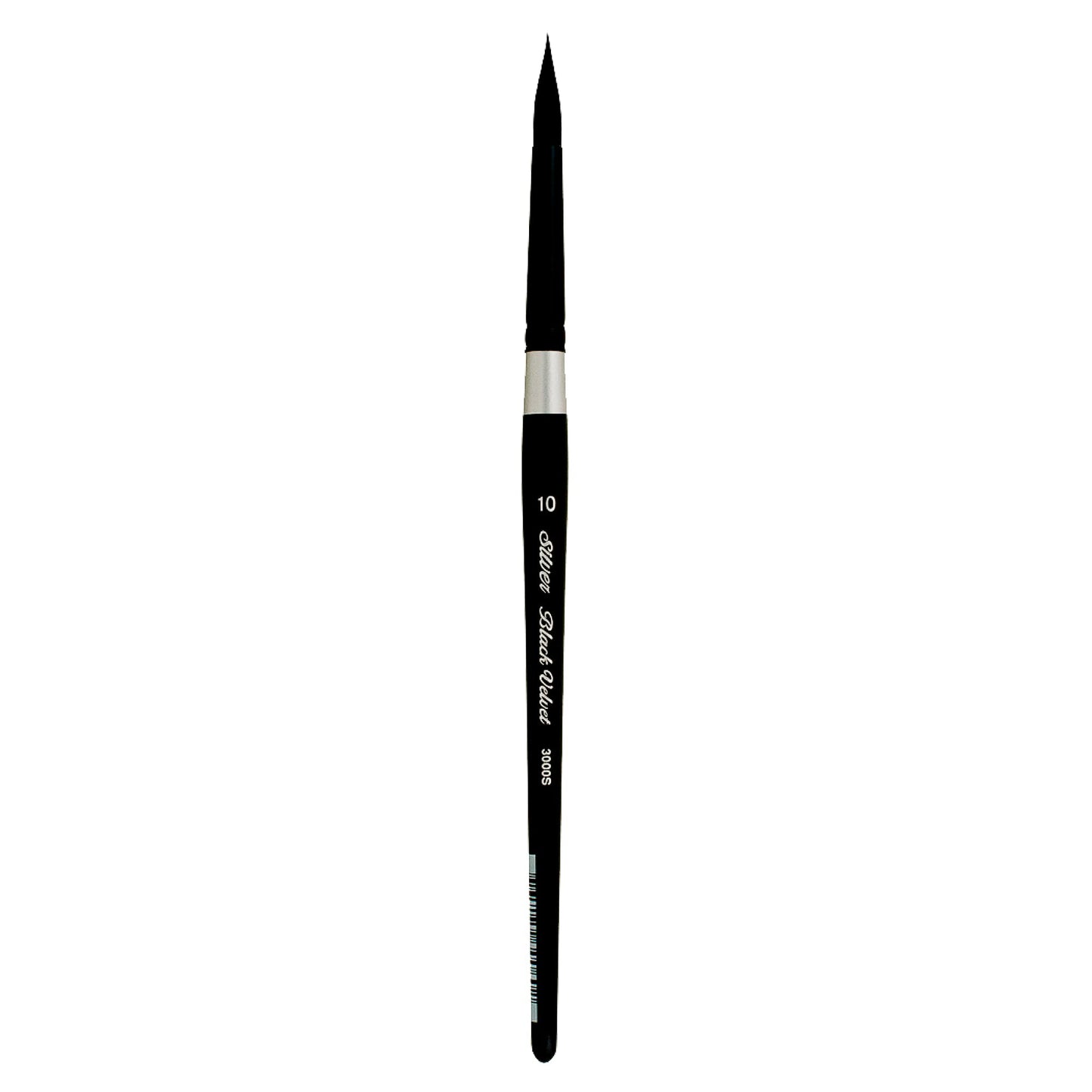 Silver Brush Limited 3000S-10 Black Velvet Round Paintbrush for Watercolour, Gouache, Inks, & Dyes, Size 10, Short Handle