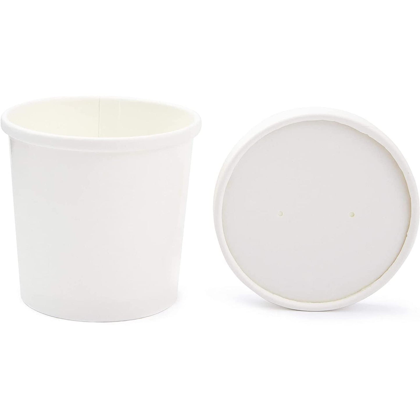 Juvale Kraft Paper Food Containers with Lids (50 Count) White, 12 Ounces