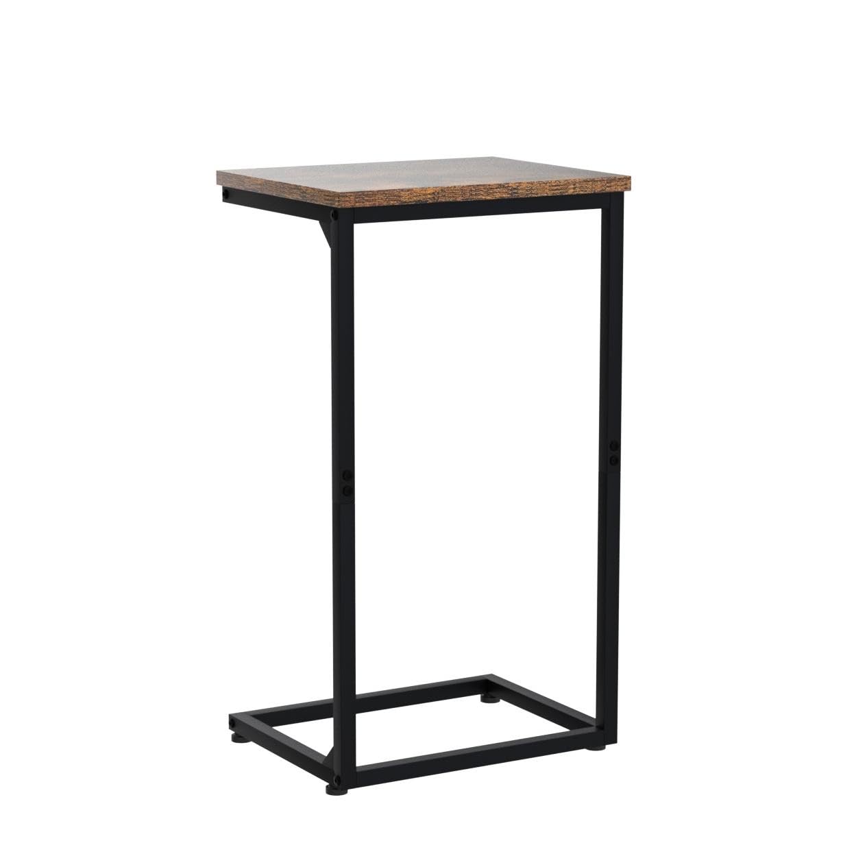 AMHANCIBLE C-Shaped End Table Set of 2, 26.37" H, Couch Tables that Slide Under Sofa, Sturdy Side Table for Living Room, Bedroom, Small Space, Rustic Brown, HET02BBR