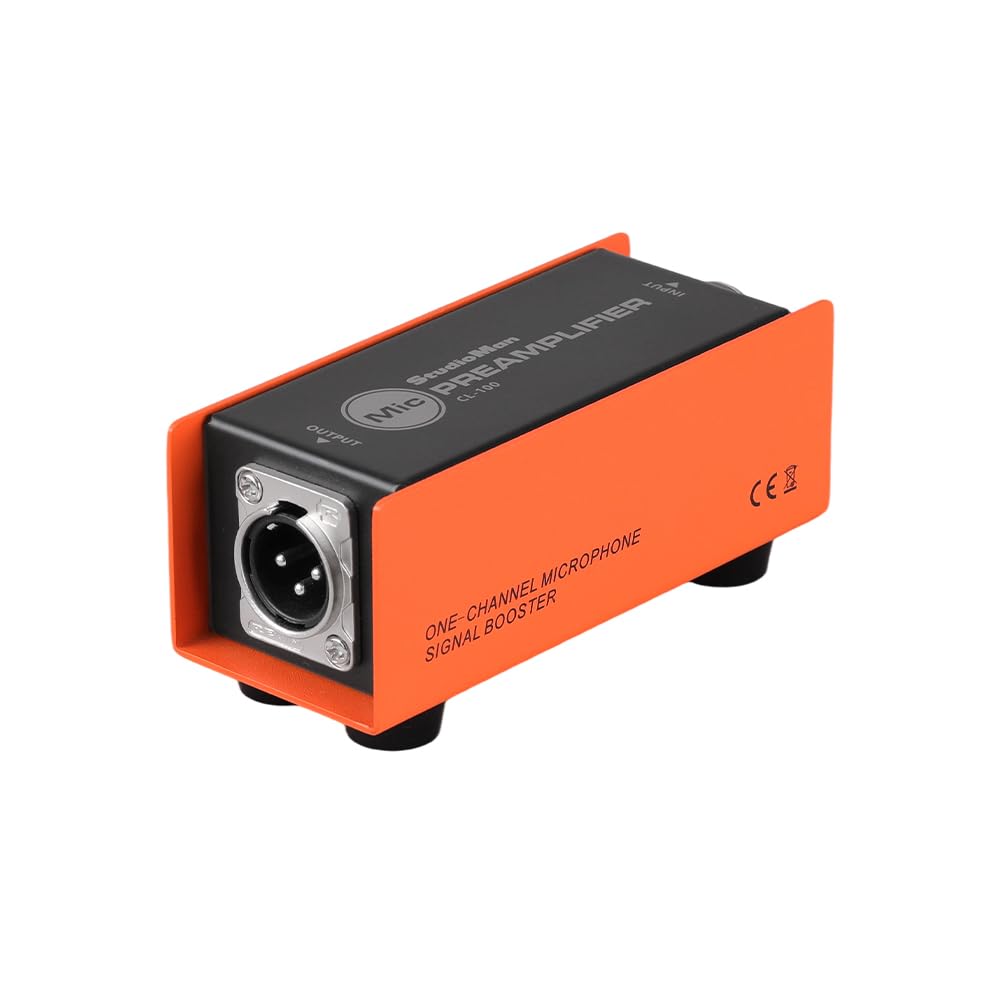 StudioMan CL-100 Microphone Preamp, XLR Input/Output, Orange and Black