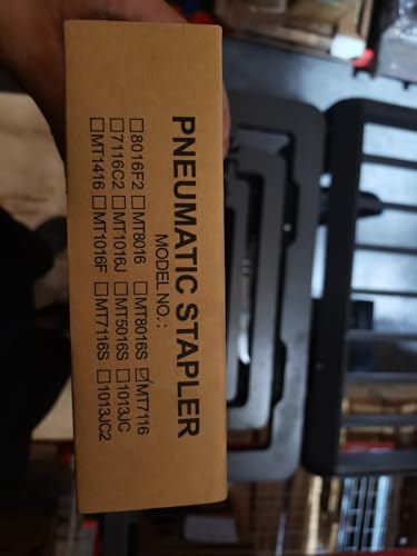 meite MT7116 Pneumatic Upholstery Stapler - 22 Gauge 71 Series 9MM (3/8-Inch) Crown 6-16MM (1/4-Inch to 5/8-Inch) Leg Length Fine Wire Stapler Air-Powered Furniture Stapler