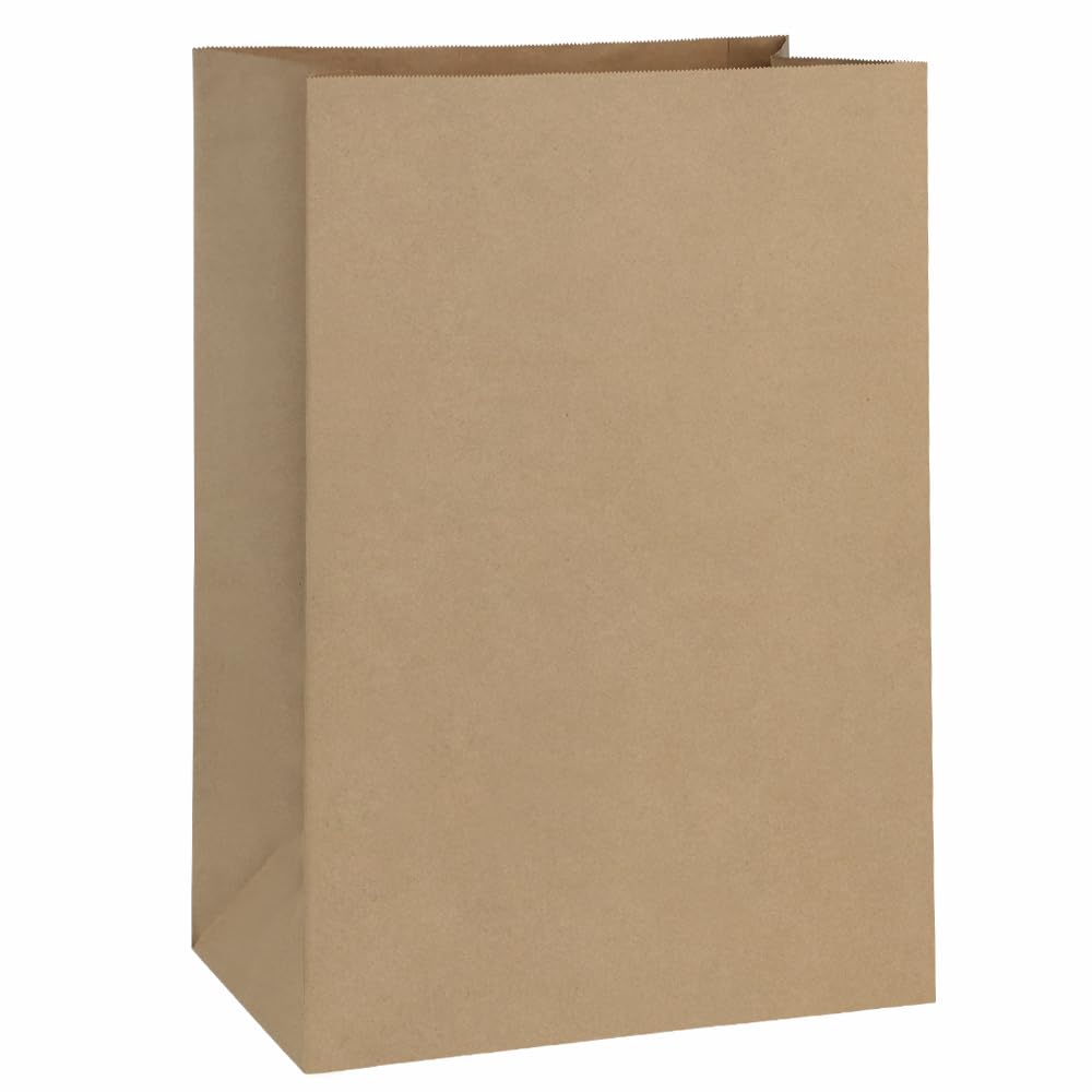 BagDream Grocery Bags 12x7x17 Inches 100Pcs Heavy Duty Kraft Paper Grocery Bags Durable Paper Barrel Sack Bags Kraft Paper Gift Bags Bulk 100Pack Brown