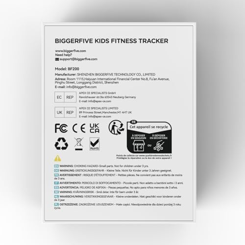 BIGGERFIVE Vigor 2 Fitness Tracker Watch for Kids Girls Boys Ages 5-12, Activity Tracker, Pedometer, Heart Rate Sleep Monitor, IP68 Waterproof Calorie Step Counter Watch