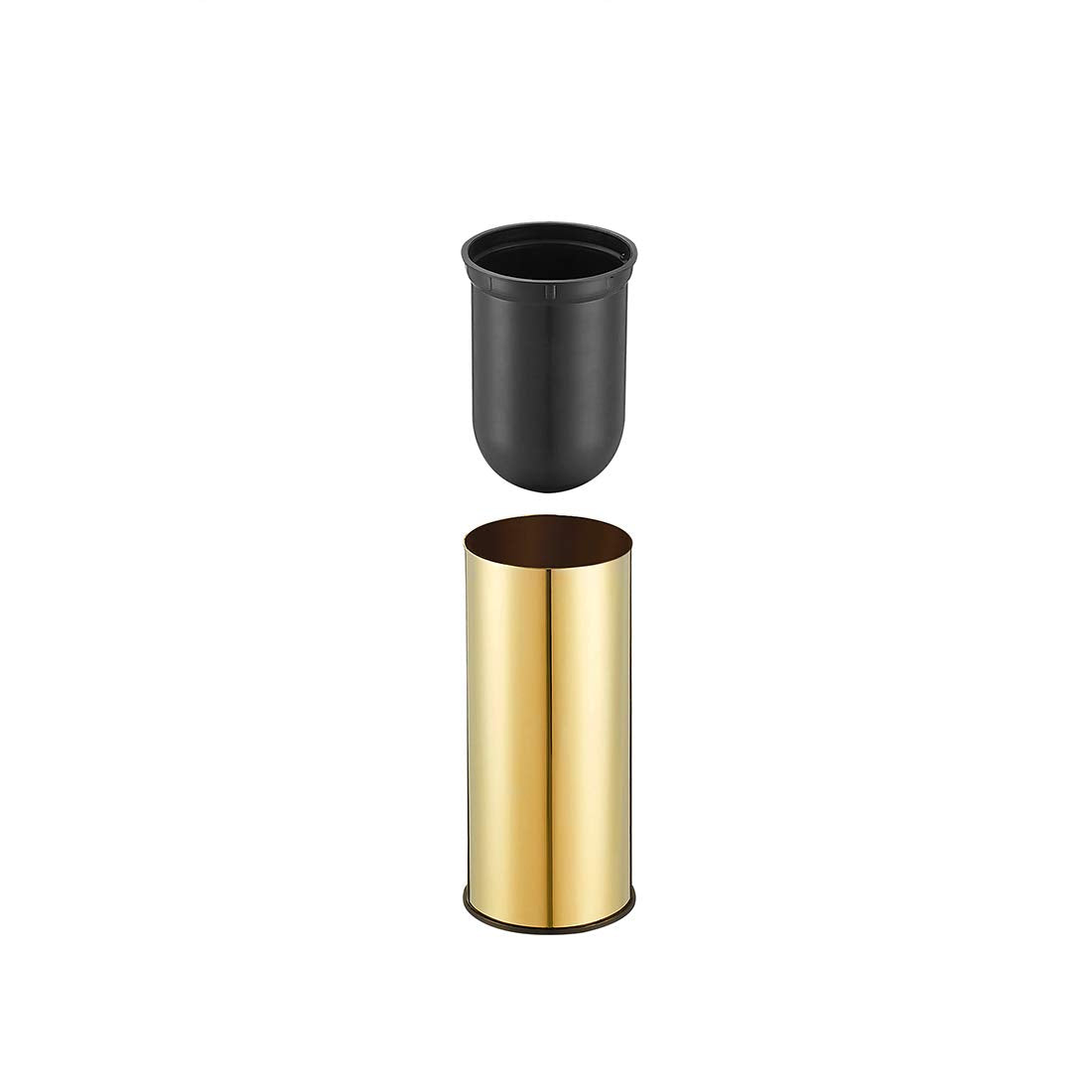 BGL Toilet Brush Holder Gold, Stainless Steel 304 Gold Round Freestanding Toilet Bowl Brush and Holder for Bathroom