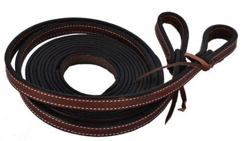 Showman 8' Dark Brown Leather Split Reins w/Leather Tie Bit Loops! New Horse TACK!