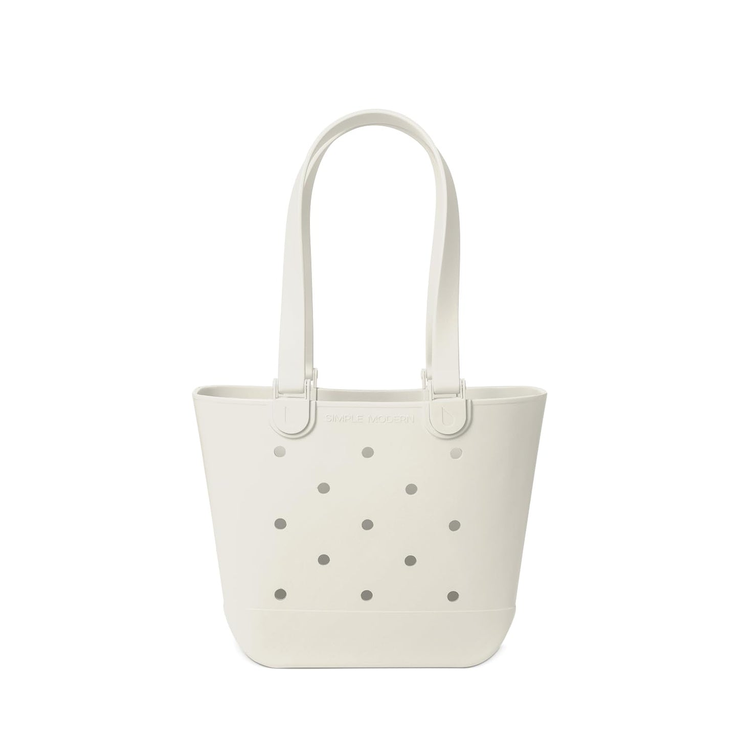 Simple Modern Beach Bag Rubber Tote | Waterproof Medium Tote Bag with Zipper Pocket for Beach, Pool Boat, Groceries, Sports | Getaway Bag Collection | Cream